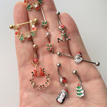 Load image into Gallery viewer, 16G 1/4 Red Gem Holly Berry Christmas Cartilage Tragus
