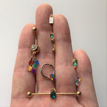 Load image into Gallery viewer, 16G 1/4 Gold Tone Holiday Candle Cartilage Tragus Earring
