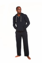 Load image into Gallery viewer, Men's Henley Style Bamboo Viscose Fleece Hoodie + Fleece Lounge Pants
