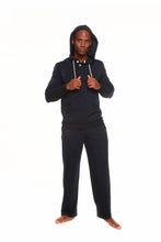 Load image into Gallery viewer, Men's Henley Style Bamboo Viscose Fleece Hoodie + Fleece Lounge Pants
