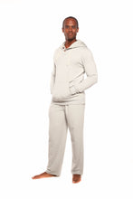 Load image into Gallery viewer, Men's Henley Style Bamboo Viscose Fleece Hoodie + Fleece Lounge Pants

