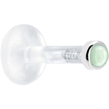 Load image into Gallery viewer, Solid 14K White Gold 2mm Genuine Aventurine Quartz Bioplast Push in Labret
