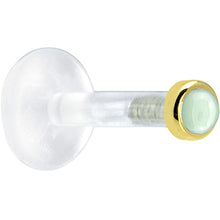 Load image into Gallery viewer, Solid 14K Yellow Gold 2mm Genuine Aventurine Quartz Bioplast Push in Labret
