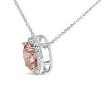 Load image into Gallery viewer, 14K White Gold 2 3/8 Cttw Lab Grown Pink Diamond Solitaire with Halo Pendant Necklace - 17" Inches
