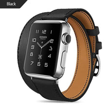 Load image into Gallery viewer, Modern Long Soft Leather Strap Luxury Metal MEn and Women WatchDouble Tour Bracelet Strap for Smart Watch In Luxury Vintage Design
