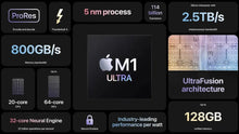 Load image into Gallery viewer, Mac Studio (2022) M1 Ultra – 64-Core GPU – 128GB RAM 8TB SSD | AppleCare+ 06/25
