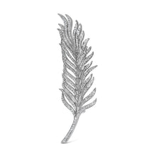 Load image into Gallery viewer, 18K White Gold 2 7/8 Cttw Diamond Feather Brooch Pin (G-H Color, VS1-VS2 Clarity)
