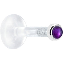 Load image into Gallery viewer, Solid 14K White Gold 2mm Genuine Amethyst Bioplast Push in Monroe
