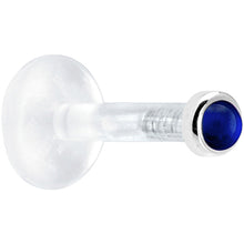 Load image into Gallery viewer, Solid 14K White Gold 2mm Genuine Blue Sapphire Bioplast Push in Monroe
