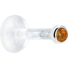 Load image into Gallery viewer, Solid 14K White Gold 2mm Genuine Citrine Bioplast Push in Monroe
