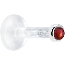 Load image into Gallery viewer, Solid 14K White Gold 2mm Genuine Red Garnet Bioplast Push in Monroe

