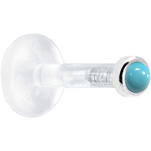 Load image into Gallery viewer, Solid 14K White Gold 2mm Genuine Turquoise Bioplast Push in Monroe
