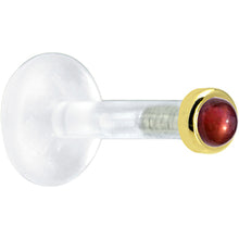 Load image into Gallery viewer, Solid 14K Yellow Gold 2mm Genuine Red Garnet Bioplast Push in Monroe
