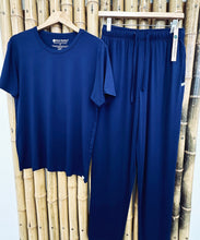Load image into Gallery viewer, Men's Soft Bamboo Lounge Pajama Set - Short Sleeve Top &amp; Pants
