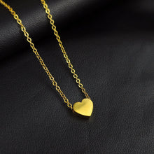 Load image into Gallery viewer, Stainless Steel Gold Tone PVD Chain Dainty Heart Pendant Necklace
