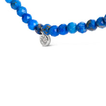 Load image into Gallery viewer, Sterling Silver Diamond Accent Blue Lapis Bead Station Necklace
