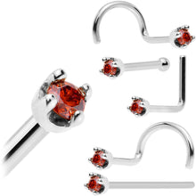 Load image into Gallery viewer, 14k White Gold 2mm Lab Grown Red Diamond Nose Ring
