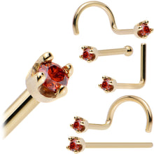 Load image into Gallery viewer, Solid 18K Yellow Gold 1.5mm Genuine Red Diamond Nose Ring
