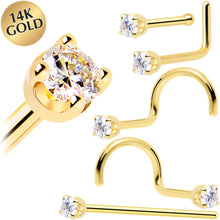 Load image into Gallery viewer, 14k Yellow Gold 2mm Moissanite Nose Ring
