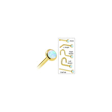 Load image into Gallery viewer, Solid 14K Yellow Gold 2mm Synthetic Opal Nose Ring

