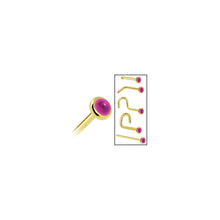 Load image into Gallery viewer, Solid 14K Yellow Gold 2mm Genuine Pink Garnet Nose Ring
