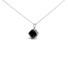 Load image into Gallery viewer, Sterling Silver Cushion Onyx 3-Piece Jewelry Set Ring Earrings Pendant 18 Inch Cable Chain
