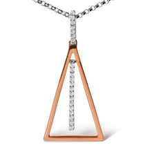 Load image into Gallery viewer, 14K Rose and White Gold 1/8 Cttw Diamond Windchime 18" Pendant Necklace (G-H Color, SI1-SI2 Clarity)
