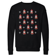 Load image into Gallery viewer, Christmas 8-bit Santas WHT
