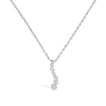 Load image into Gallery viewer, .925 Sterling Silver 1/4 Cttw Lab Grown Diamond Journey Pendant Necklace - 18" Inches
