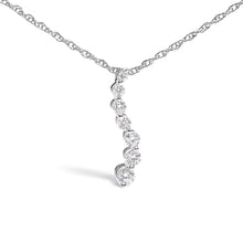 Load image into Gallery viewer, .925 Sterling Silver 1/4 Cttw Lab Grown Diamond Journey Pendant Necklace - 18" Inches
