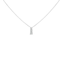 Load image into Gallery viewer, 14K White Gold 1/2 Cttw Lab Grown Diamond Three Stone Pendant Necklace
