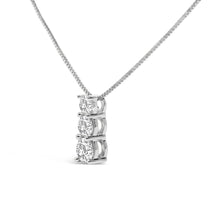 Load image into Gallery viewer, 14K White Gold 1/2 Cttw Lab Grown Diamond Three Stone Pendant Necklace
