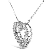 Load image into Gallery viewer, 14K White Gold 1/2 Carat Lab Grown Diamond Heart Shape Pendant Necklace
