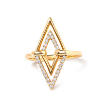 Load image into Gallery viewer, 14K Yellow Gold 1/5 Cttw Diamond Double Triangle Ring (G-H Color, SI1-SI2 Clarity) - Size 7
