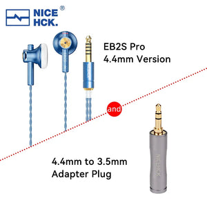 NiceHCK EB2S PRO HIFI Wired Microphone Earphone 15.4mm Dynamic Unit Earbud Bass Headset With Silver Plated OCC Mixed Cable IEM