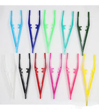 Load image into Gallery viewer, 1/10 Piece Random Color Plastic Tweezers Medical Repair Small Disposable Tweezers Tools Tweezers Crafts Kids Toys Plastic Clips
