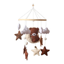Load image into Gallery viewer, Crib Mobile Rattle Wooden Baby Bell with Felt Cartoon Bear Toys
