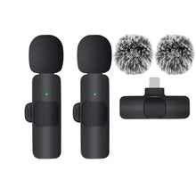Load image into Gallery viewer, Basix Wireless Lavalier Microphone Audio Recording Mini Replaceable Windproof Wool Microphone for iPhone16 Shoot vlog YouTube
