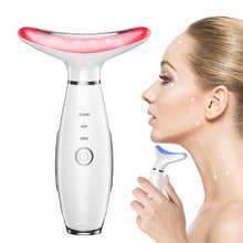 Load image into Gallery viewer, 3 in 1 EMS Neck Face Beauty Device with Thermal Neck Lifting Vibration LED Facial Massager Double Chin Remover Skin Care Tool
