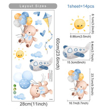 Load image into Gallery viewer, Pink Cartoon Bear Wall Stickers for Kids &amp; Nursery Room Decor
