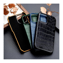 Load image into Gallery viewer, Unique Leather Case For iPhone 13 14 11 12 Pro Max XR X XS Strong Hard Shockproof Cover Green Leather Cover Classic Fashion Case for iPhone Protective Case
