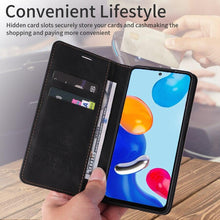 Load image into Gallery viewer, Wallet Flip Leather Case For Xiaomi Redmi 10 10C 9A 9C 9T Note 11 Pro 10S 10 Pro 9 Pro 8T 7 Poco F3 X3 X4 Pro M3 M4 Pro M5s 11T Leather Finish Inbuilt Stand &amp; Pockets Wallet Style Flip Back Case
