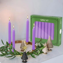 Load image into Gallery viewer, 20-Piece Purple 4-Inch Drip-Free Soy Wax Dinner Candles – Smokeless, Fragrance-Free, Hand-Pulled for Weddings, Parties, and Home Décor
