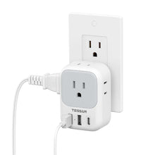 Load image into Gallery viewer, TESSAN Multi Outlet Splitter with 8 AC Outlets &amp; 3 USB (1 USB C) Surge Protector Multi Outlet Extender for Home Office Dorm
