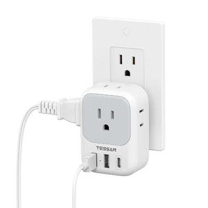 TESSAN Multi Outlet Splitter with 8 AC Outlets & 3 USB (1 USB C) Surge Protector Multi Outlet Extender for Home Office Dorm