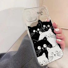 Load image into Gallery viewer, Cute Cat Transparent Phone Case For Iphone 11 12 13 Pro Max Case X Xs Max Xr Phone Case 7plus 8plus Case Cute Clear Protective Phone Cases

