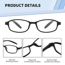 Load image into Gallery viewer, BARCUR Original Classic Presbyopia Glasses for Men and Women High-Quality Plastic Frame with Hinge Splicing Pattern and Mirror Legs Transparent AC Lenses for Reading
