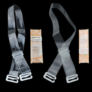 3Pairs Metal Buckle Bra Straps Belt Women's Elastic Invisible Transparent Silicone Bra Straps Adjustable Intimates Accessories