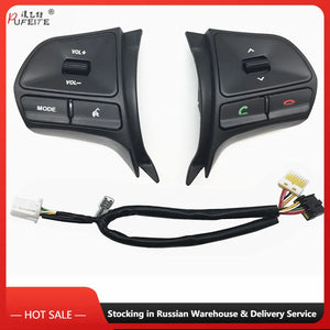 For KIA RIO K2 X LINE 2011-2019 Multifunctional Steering Wheel Control Button  Audio Phone Volume Switch for BT Car Accessories