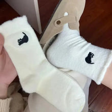 Load image into Gallery viewer, 3Pairs Premium Feel Cute Cat Cozy Hairy Mink Velvet Socks Autumn Winter Hosiery Thickened Plush Warm Sleep Home Fluffy Socks
